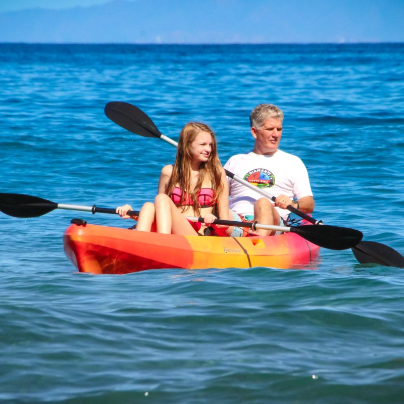A couple kayaking
