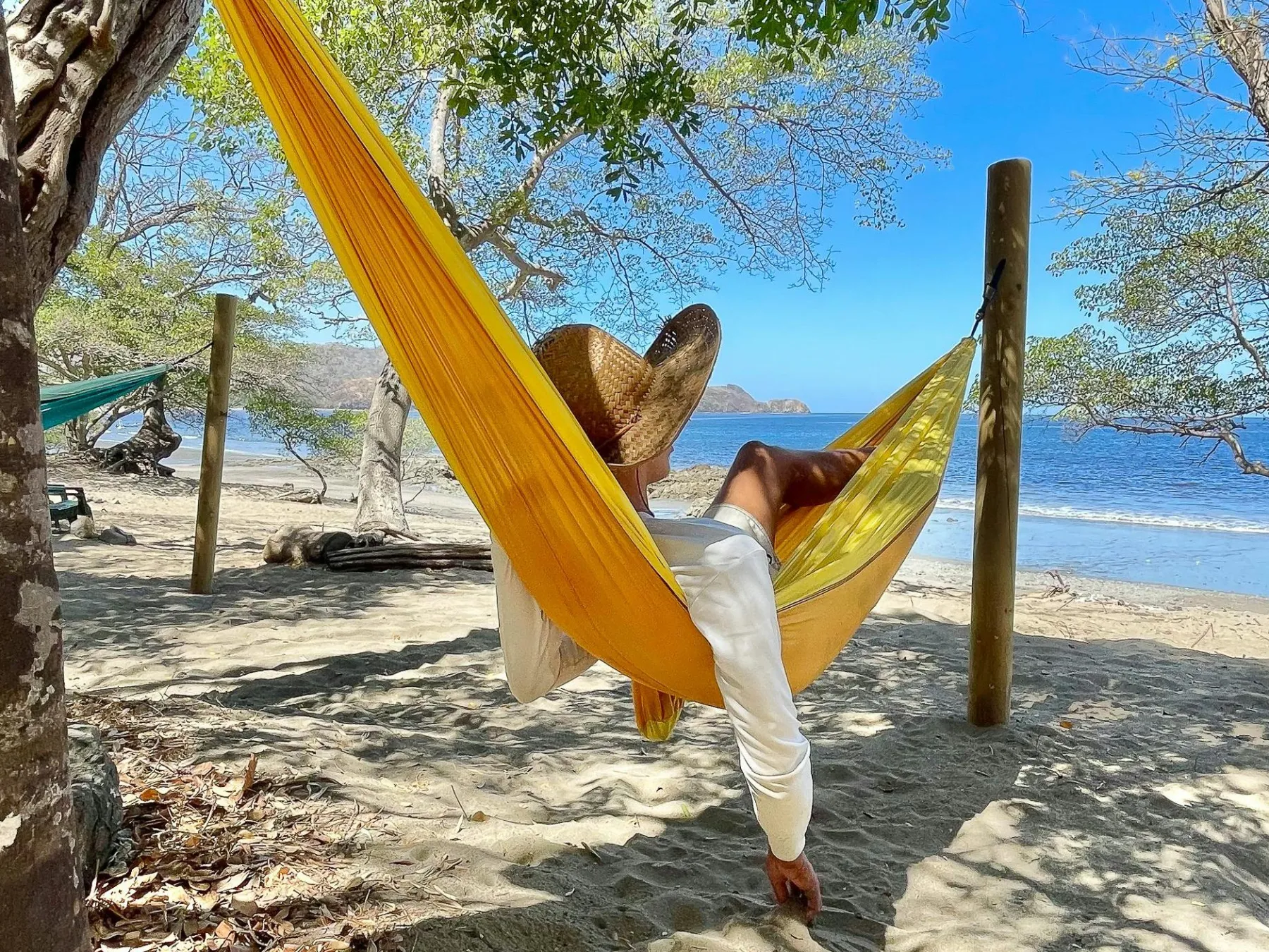 a man standing next to a tree