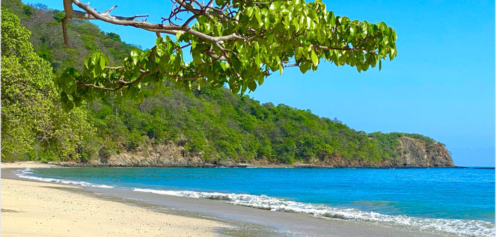 a sandy beach next to a body of water