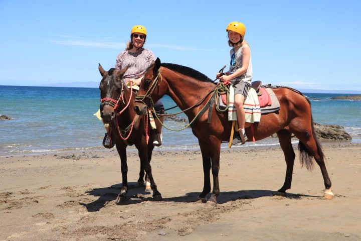 a person riding a horse on a beach
