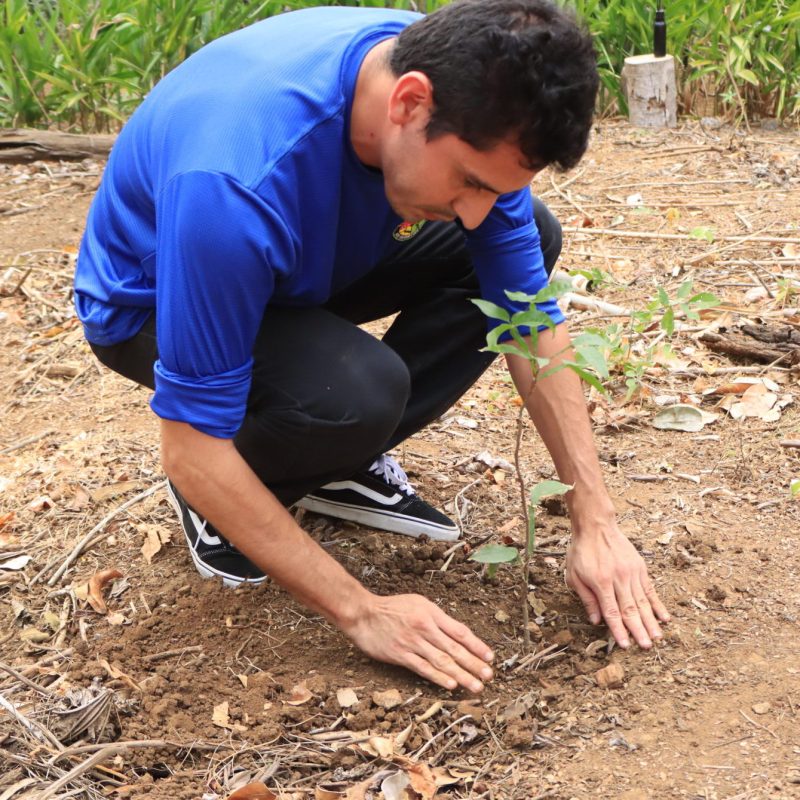 a little boy that is standing in the dirt