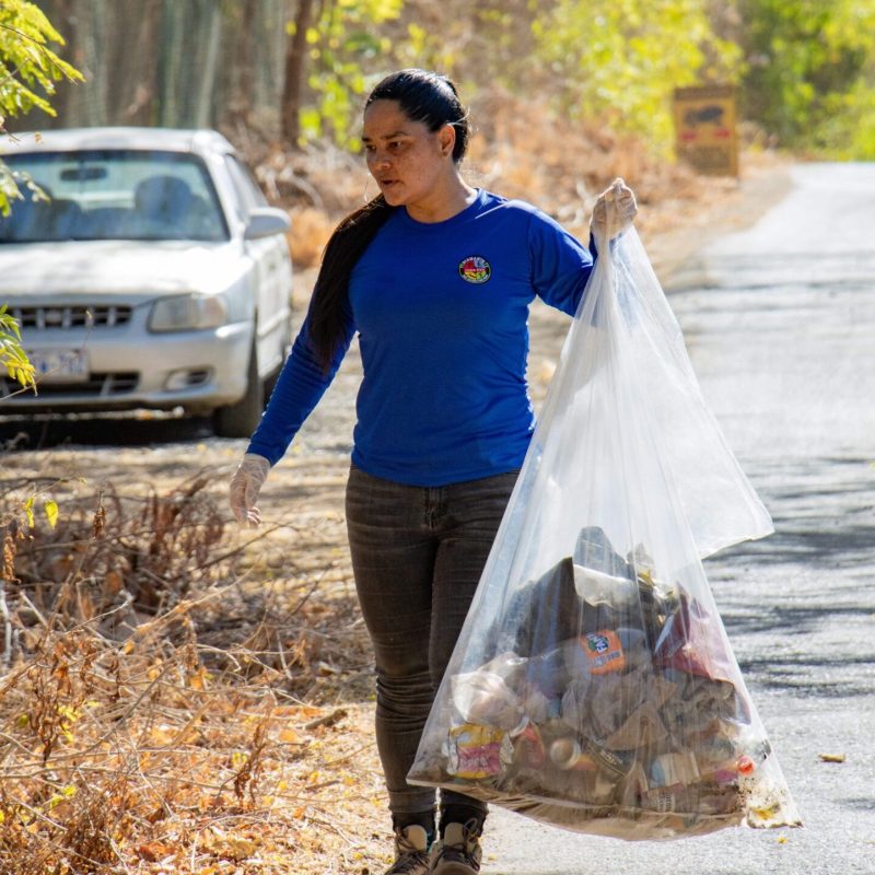 a person walking down a street