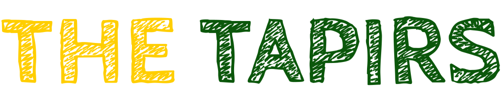 Text 'THE TAPIRS' in yellow and green block letters