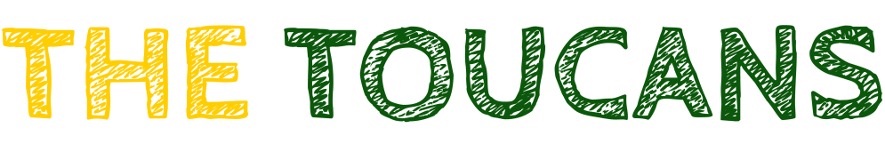 Text 'THE TOUCANS' in yellow and green block letters.