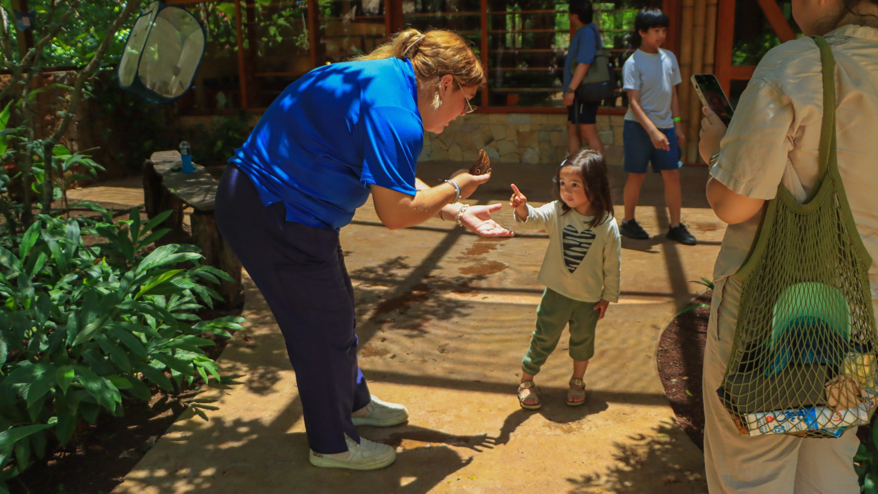 Family visiting Diamante Eco Adventure Park in Costa Rica